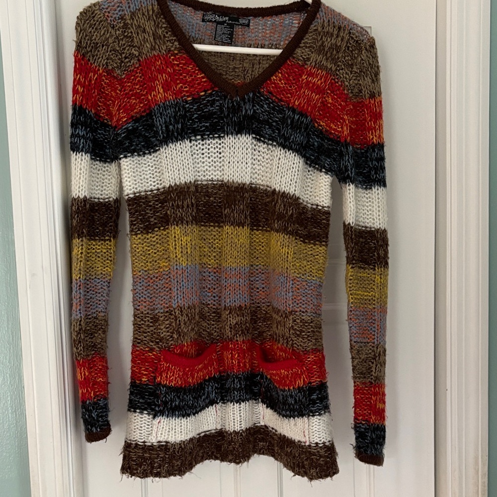 Multicolor V-Neck Sweater